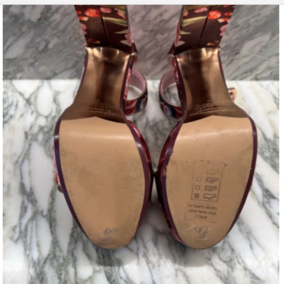 Ted Baker Floral Printed Platform Block Heeled Sandals Size 37.5 - Picture 7 of 7